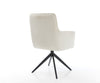 Dining Chair Heira Bouclé White Cross Base 360° Swivel With Rocking Function Black Pocket Springs
