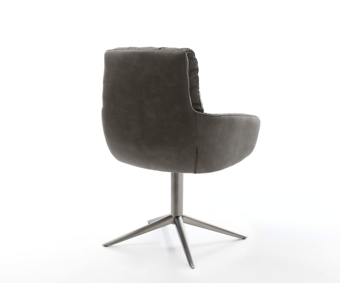 Dining Chair Abelia Microfiber Anthracite Vintage Star Base 360° Swivel With Rocking Function Graphite