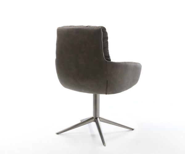 Dining Chair Abelia Microfiber Anthracite Vintage Star Base 360° Swivel With Rocking Function Graphite