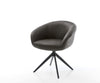 Dining Chair Vinka Microfiber Anthracite Vintage Cross Base 360° Swivel With Rocking Function Black Pocket Springs