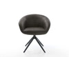 Dining Chair Vinka Microfiber Anthracite Vintage Cross Base 360° Swivel With Rocking Function Black Pocket Springs