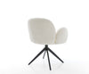 Dining Chair Nube Bouclé White Cross Base 360° Swivel With Rocking Function Black Pocket Springs