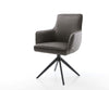 Dining Chair Heira Microfiber Anthracite Vintage Cross Base 360° Swivel With Rocking Function Black Pocket Springs