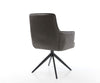 Dining Chair Heira Microfiber Anthracite Vintage Cross Base 360° Swivel With Rocking Function Black Pocket Springs