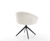 Dining Chair Vinka Bouclé White Cross Base 360° Swivel With Rocking Function Black Pocket Springs