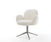 Dining Chair Nube Bouclé White Star Base 360° Swivel With Rocking Function Graphite Pocket Springs
