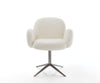 Dining Chair Nube Bouclé White Star Base 360° Swivel With Rocking Function Graphite Pocket Springs