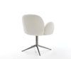 Dining Chair Nube Bouclé White Star Base 360° Swivel With Rocking Function Graphite Pocket Springs