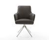 Dining Chair Heira Microfiber Anthracite Vintage Cross Base 360° Swivel With Rocking Function Silver Pocket Springs