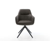 Dining Chair Pejo Microfiber Anthracite Vintage Cross Base 360° Swivel With Rocking Function Black Pocket Springs