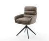 Dining Chair Abelia Microfiber Taupe Vintage Cross Base 360° Swivel With Rocking Function Black