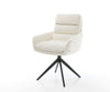 Dining Chair Abelia Bouclé White Cross Base 360° Swivel With Rocking Function Black