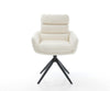 Dining Chair Abelia Bouclé White Cross Base 360° Swivel With Rocking Function Black