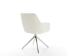 Dining Chair Pejo Bouclé White Cross Base 360° Swivel With Rocking Function Silver Pocket Springs