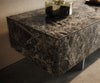 TV Stand Cuor 150cm Ceramic Emperador Extra Lucidato 1 Flap Door 1 Drawer Narrow Feet Silver