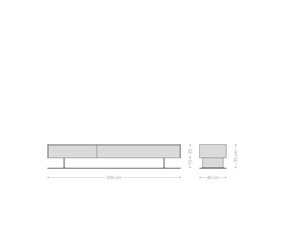 Floating TV Stand Cuor 200cm Ceramic Travertino Bianco 1 Flap Door 1 Drawer