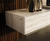 Floating TV Stand Cuor 200cm Ceramic Travertino Bianco 1 Flap Door 1 Drawer