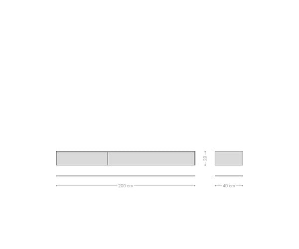 Floating TV Stand Cuor 200cm Ceramic Minas Melange 1 Flap Door 1 Drawer