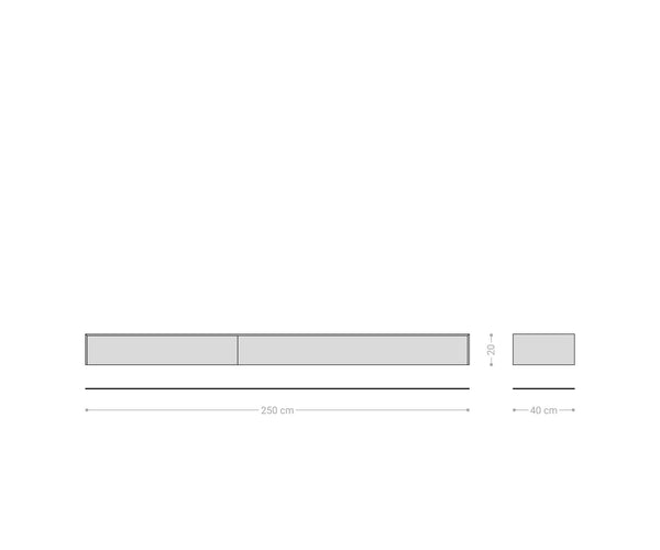 Floating TV Stand Cuor 250cm Ceramic Emperador Extra Lucidato 1 Flap Door 1 Drawer