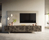 TV Stand Cuor 220cm Ceramic Emperador Extra Lucidato 1 Flap Door 2 Drawers Acryl Feet