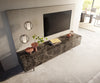 TV Stand Cuor 220cm Ceramic Emperador Extra Lucidato 1 Flap Door 2 Drawers Acryl Feet
