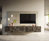 Floating TV Stand Cuor 220cm Ceramic Emperador Extra Lucidato 1 Flap Door 2 Drawers