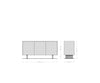 Sideboard Cuor 150cm Ceramic Emperador Extra Lucidato 3 Doors Acryl Feet