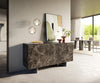 Sideboard Cuor 150cm Ceramic Emperador Extra Lucidato 3 Doors Narrow Feet Silver