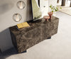 Sideboard Cuor 150cm Ceramic Emperador Extra Lucidato 3 Doors Narrow Feet Silver