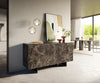 Sideboard Cuor 150cm Ceramic Emperador Extra Lucidato 3 Doors Narrow Feet Black