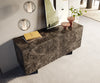 Sideboard Cuor 150cm Ceramic Emperador Extra Lucidato 3 Doors Narrow Feet Black