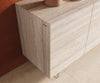 Sideboard Cuor 150cm Ceramic Travertino Bianco 3 Doors Acryl Feet