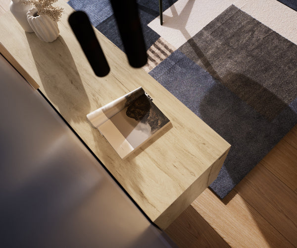 Sideboard Cuor 150cm Ceramic Sabbia Oak 3 Doors Acryl Feet