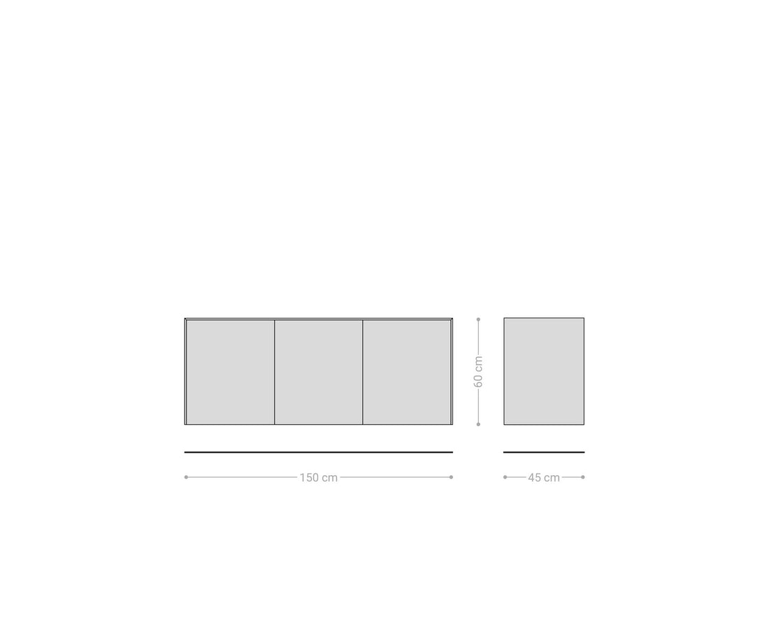 Floating Sideboard Cuor 150cm Ceramic Minas Melange 3 Doors