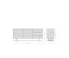 Sideboard Cuor 180cm Ceramic Emperador Extra Lucidato 2 Doors 3 Drawers Narrow Feet Silver