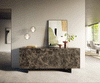 Sideboard Cuor 180cm Ceramic Emperador Extra Lucidato 2 Doors 3 Drawers Narrow Feet Black