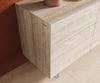 Sideboard Cuor 180cm Ceramic Travertino Bianco 2 Doors 3 Drawers Acryl Feet