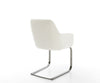 Dining Chair Pejo Bouclé White Cantilever Flat Base Graphite Pocket Springs