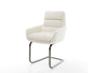 Dining Chair Abelia Bouclé White Cantilever Flat Base Graphite