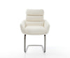 Dining Chair Abelia Bouclé White Cantilever Flat Base Graphite