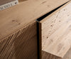 TV Stand Tereos 220cm Oak Wood Natural 4 Doors Angled Feet Silver