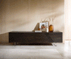 TV Stand Tereos 220cm Ash Wood Dark Brown 4 Doors Acryl Feet