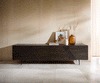 TV Stand Tereos 220cm Ash Wood Dark Brown 4 Doors Angled Feet Black