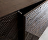 TV Stand Tereos 220cm Ash Wood Dark Brown 4 Doors Square Feet Black