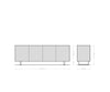 Sideboard Ashara 200cm Oak Wood Natural 4 Doors Square Feet Silver