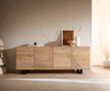 Sideboard Tereos 200cm Oak Wood Natural 4 Doors Square Feet Black