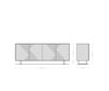 Sideboard Tereos 200cm Ash Wood Dark Brown 4 Doors Square Feet Black