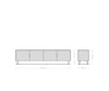 TV Stand Shavani 200cm 4 Doors Acacia Wood Natural Oval Feet Black