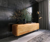TV Stand Shavani 175cm 2 Doors 2 Drawers Acacia Wood Natural Oval Feet Black