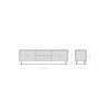 TV Stand Shavani 175cm 2 Doors 2 Drawers Acacia Wood Natural Oval Feet Silver